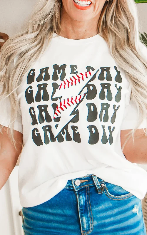 Longline T-ShirtsGame Day Lightning Graphic T-shirt*