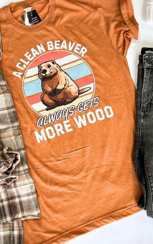 Urban T-ShirtsA Clean Beaver Pun Graphic T-shirt