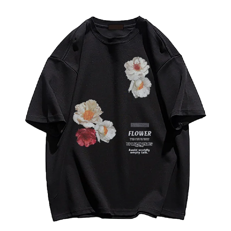 Camping T-ShirtsRealistic Flower Letters T-Shirt