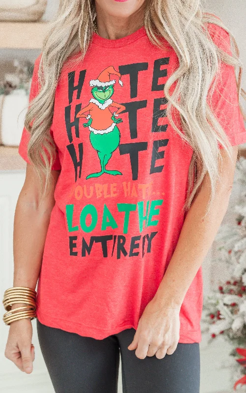 Quick-Dry T-ShirtsHate Hate Hate Double Hate Holiday Graphic T-shirt