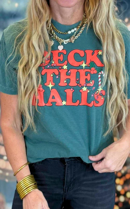 Gym T-ShirtsDeck the Halls Holiday Garment Dyed Graphic T-shirt