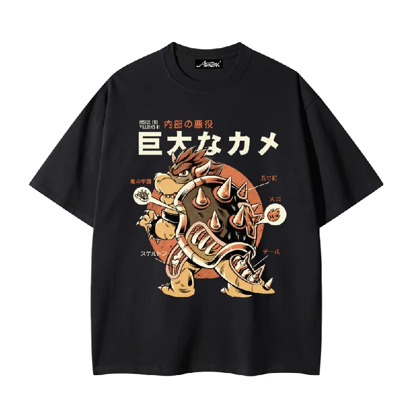 Linen T-Shirts巨大な力クッパズとPrint T-shirt