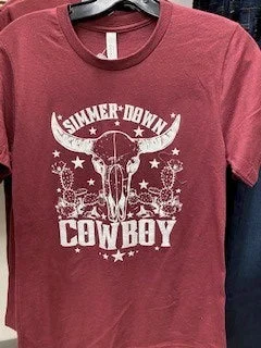 Embellished T-Shirts'Simmer Down Cowboy' Unisex T-Shirt