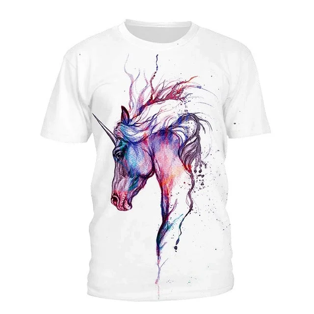 Layered T-ShirtsWomen T Shirt Animal Horse 3D Printed T-Shirt