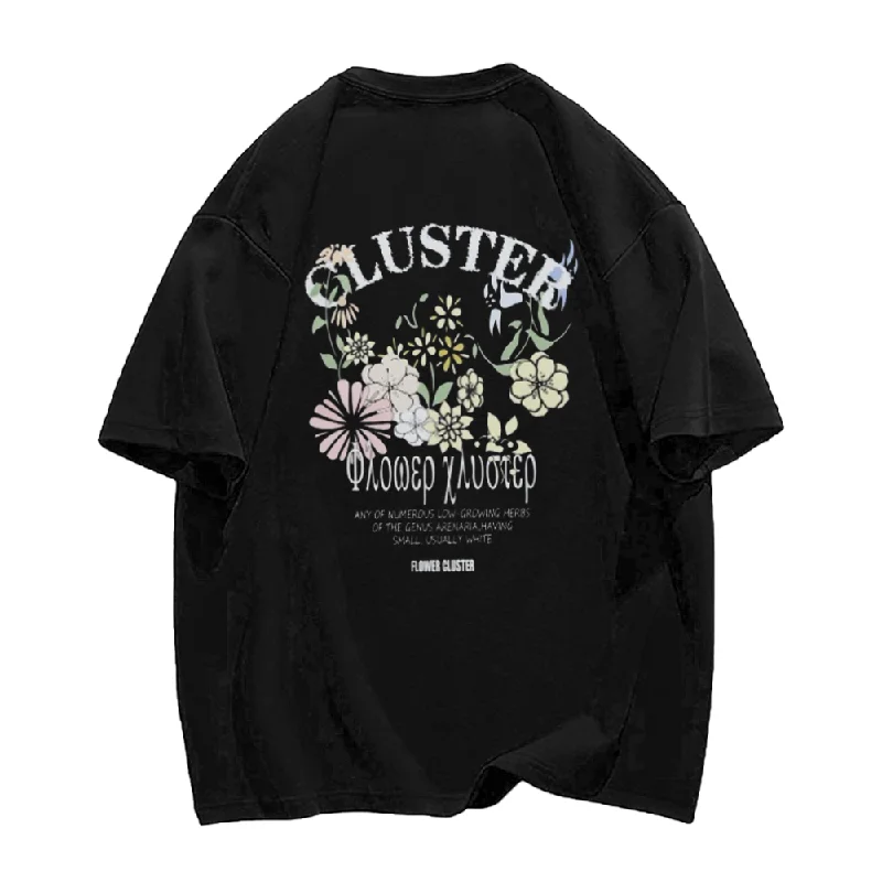 Streetwear T-ShirtsSimple Flower Letters T-Shirt