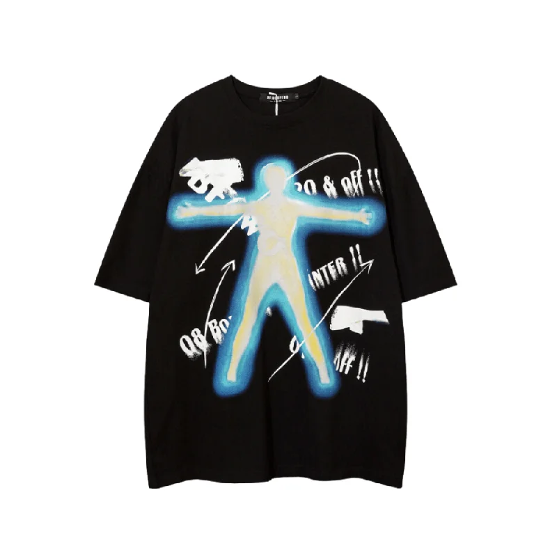 Hip-Hop T-ShirtsHigh Street Abstract Print T-shirt