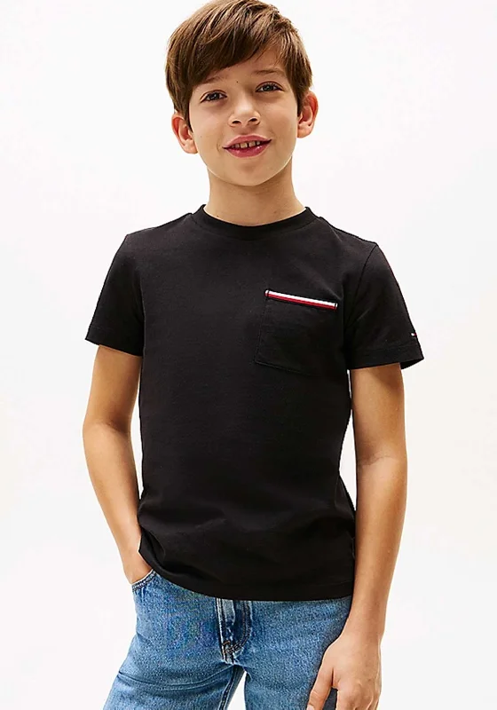 Cotton Short Sleeve TopsTommy Hilfiger Short Sleeve Pocket Tee, Black