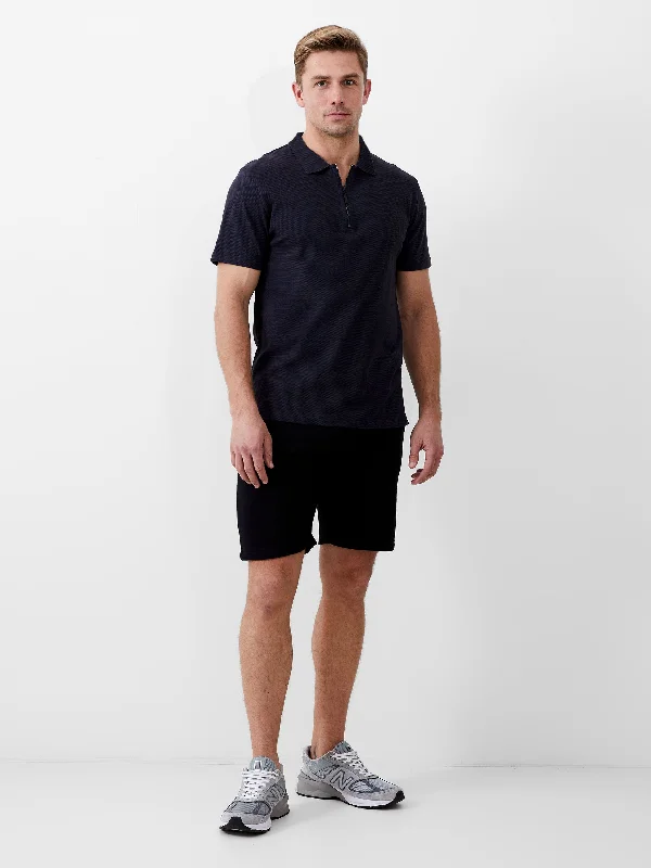 Lounge Short Sleeve TopsShort Sleeve Popcorn Zip Polo Shirt