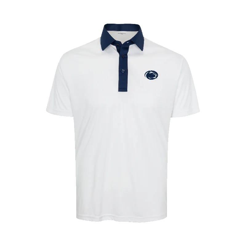 Penn State Semi-Spread Collar Polo Austin White with Navy AccentSmart polo shirt