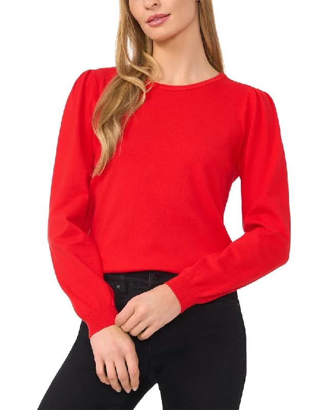 CeCe Center Back Pearl Button SweaterStudded Knit Tops