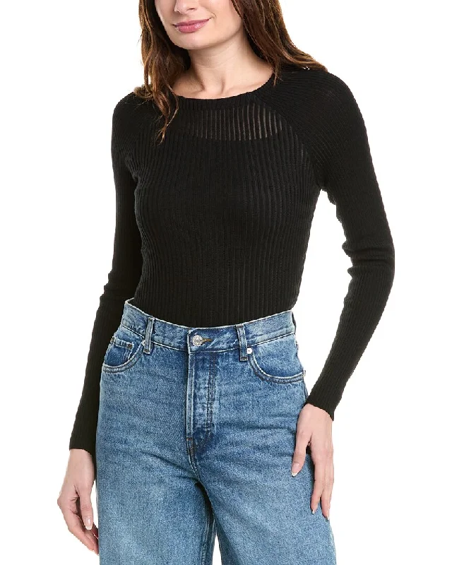 rag & bone Dorit Shadow Stripe Wool-Blend SweaterCotton Knit Tops