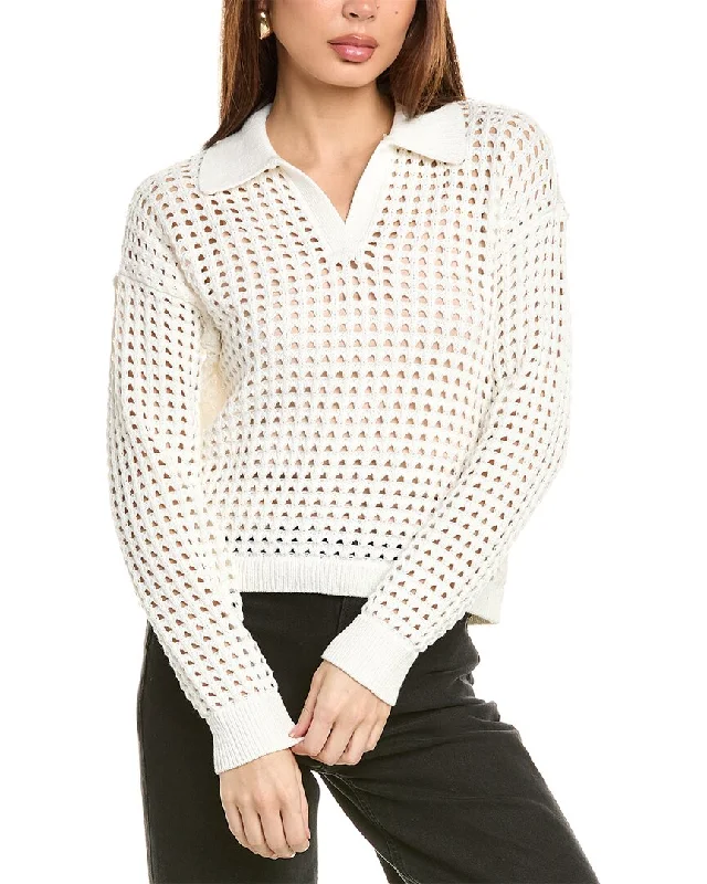 Vince Camuto Mesh Stitch SweaterMetallic Knit Tops