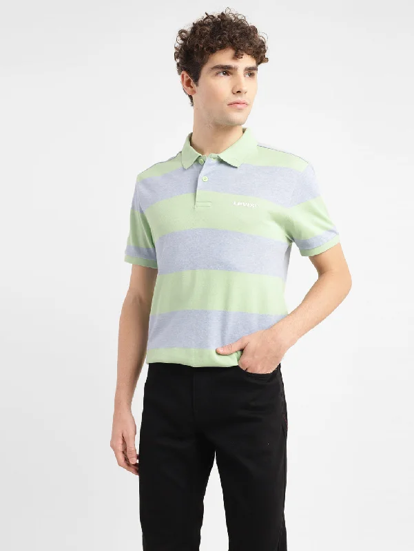 Men's Striped Slim Fit Polo T-shirtSleeveless polo shirt