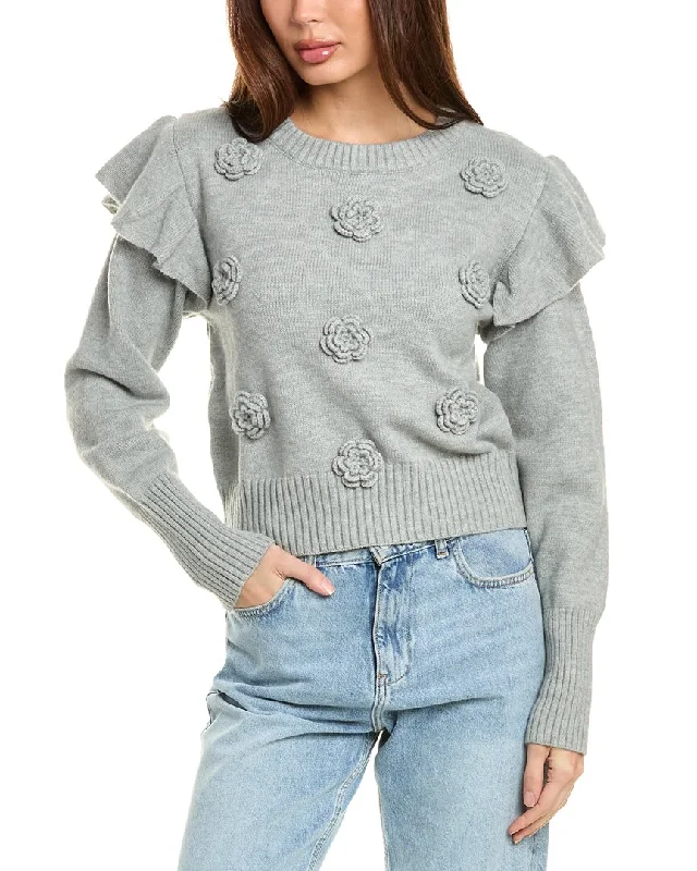 Gracia Rose Crochet SweaterButton-Up Knit Tops