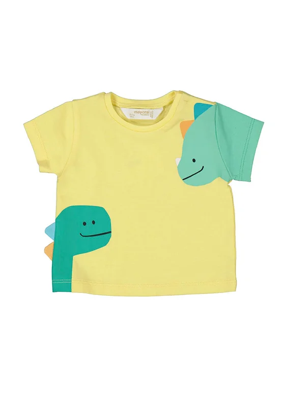 Athletic Short Sleeve TopsMayoral Baby Boy Dino Short Sleeve Tee, Yellow