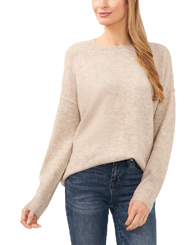 CeCe Heart Pattern SweaterTurtleneck Knit Tops