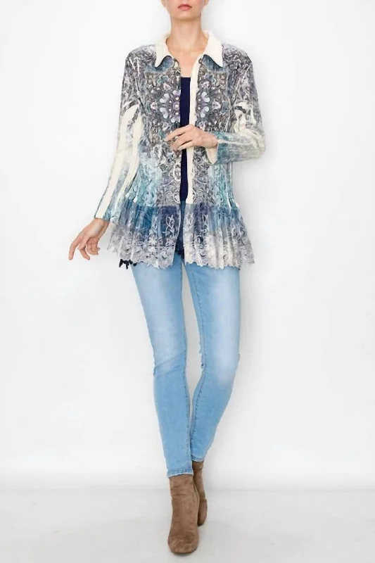 Quilted cardiganNatalie Lace Cardigan In Kaleidoscope