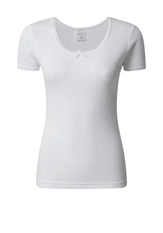 Sports Team Short Sleeve TopsVedoneire Brushed Thermal Short Sleeve Top, White