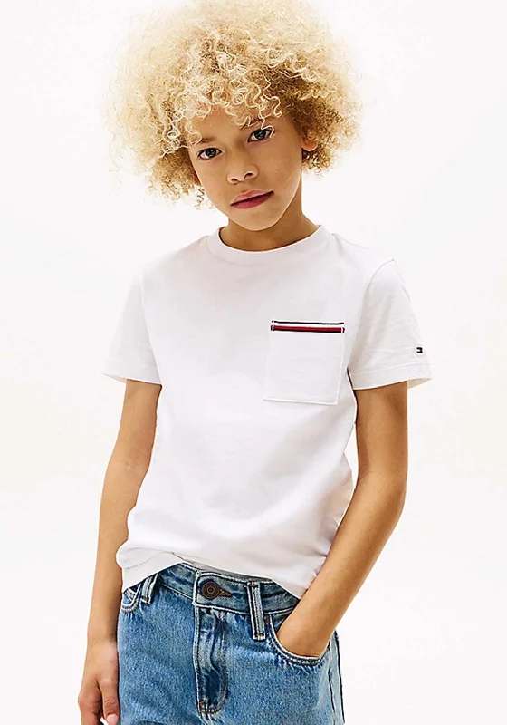 Minimalist Short Sleeve TopsTommy Hilfiger Short Sleeve Pocket Tee, White