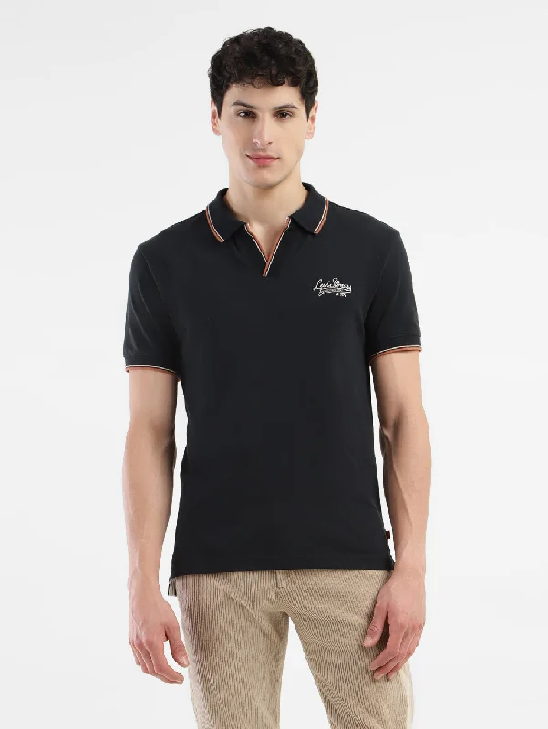 Men's Solid Slim Fit Polo T-shirtSlim-fit polo shirt