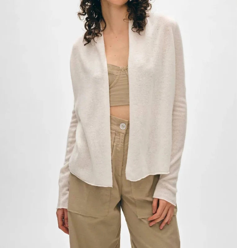 Velvet cardiganCashmere Mini Trapeze Cardigan In Soft White