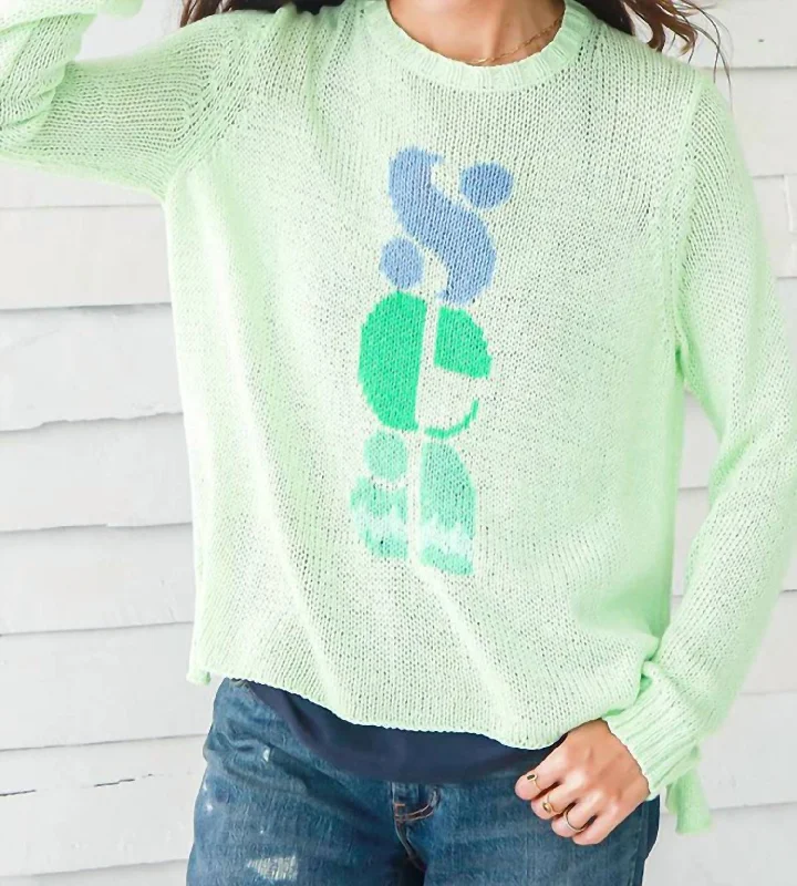 Sea Sweater In GreenSheer Knit Tops