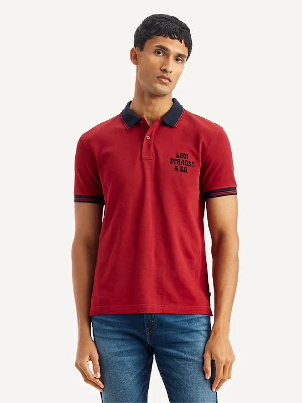 Men's Brand Logo Slim Fit Polo T-ShirtLongline polo shirt