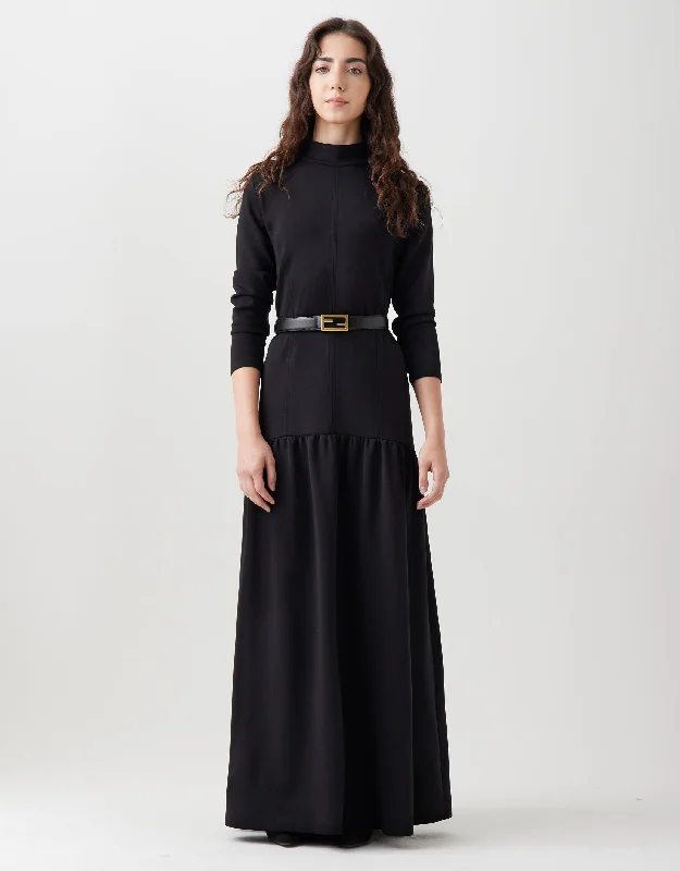 Ponte Princess Seamed Maxi Dress Shabbos Robe with Belt