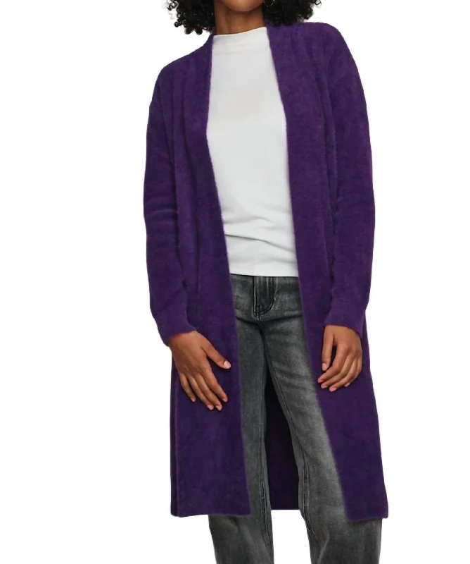 Designer cardiganGambler Long Cardigan In Eggplant