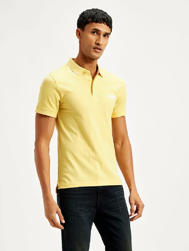 Men's Solid Slim Fit Polo T-ShirtLightweight polo shirt