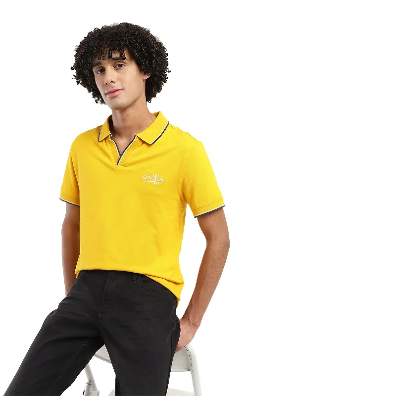 Men's Solid Slim Fit Polo T-shirtDark polo shirt