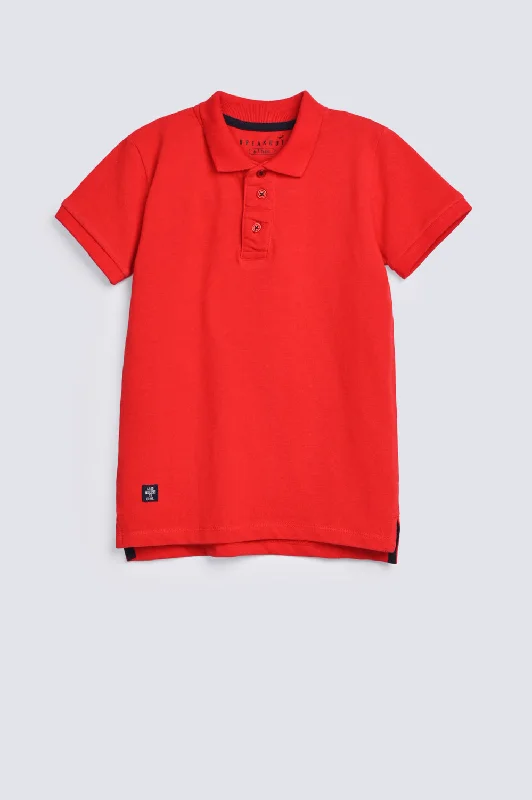 BOYS CRUSHED PLACKET POLOStretch polo shirt