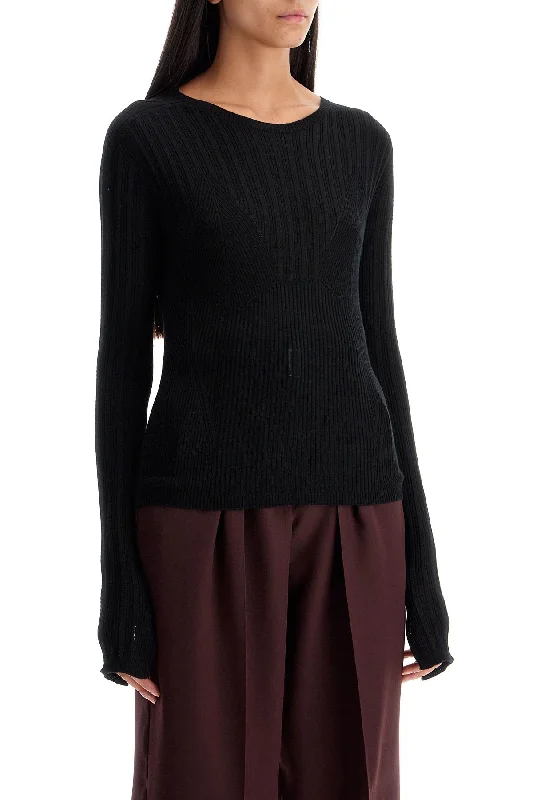 Lanvin Ribbed Crewneck SweaterLayered Knit Tops