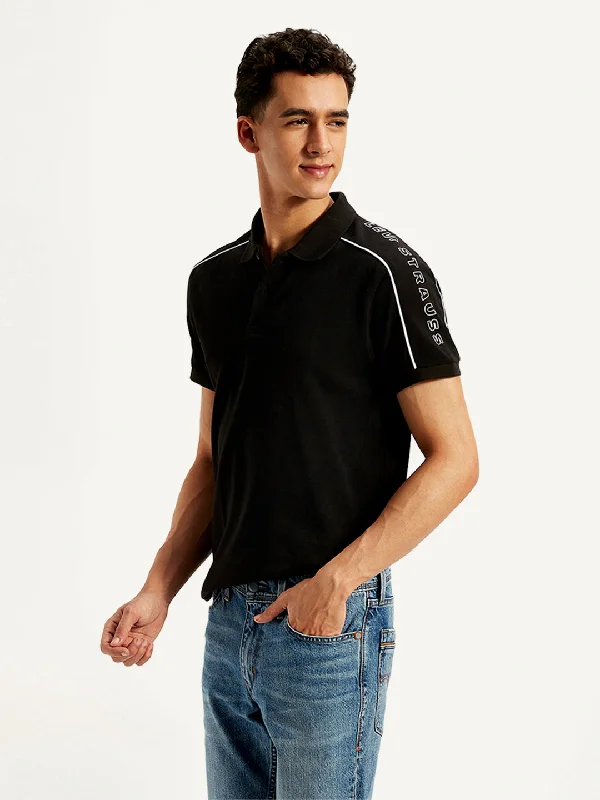 Men's Typographic Print Slim Fit Polo T-ShirtMen’s polo shirt