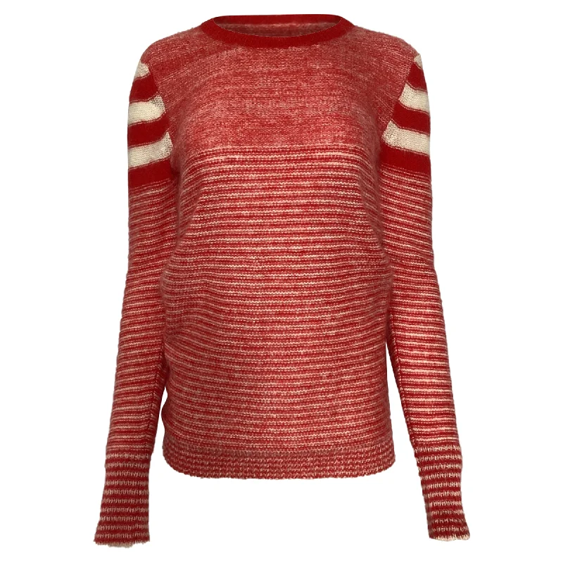 Isabel Marant Étoile Striped Sweater in Red MohairLounge Knit Tops