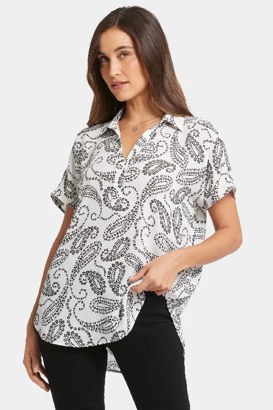 Slim Fit Short Sleeve TopsBecky Short Sleeved Blouse - Paislyn