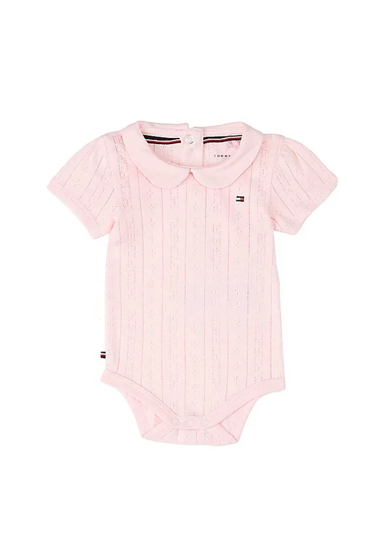 Embroidered Short Sleeve TopsTommy Hilfiger Baby Girl Short Sleeve Body, Pink