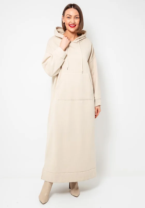 Serafina Collection Long Hoodie Dress, Beige