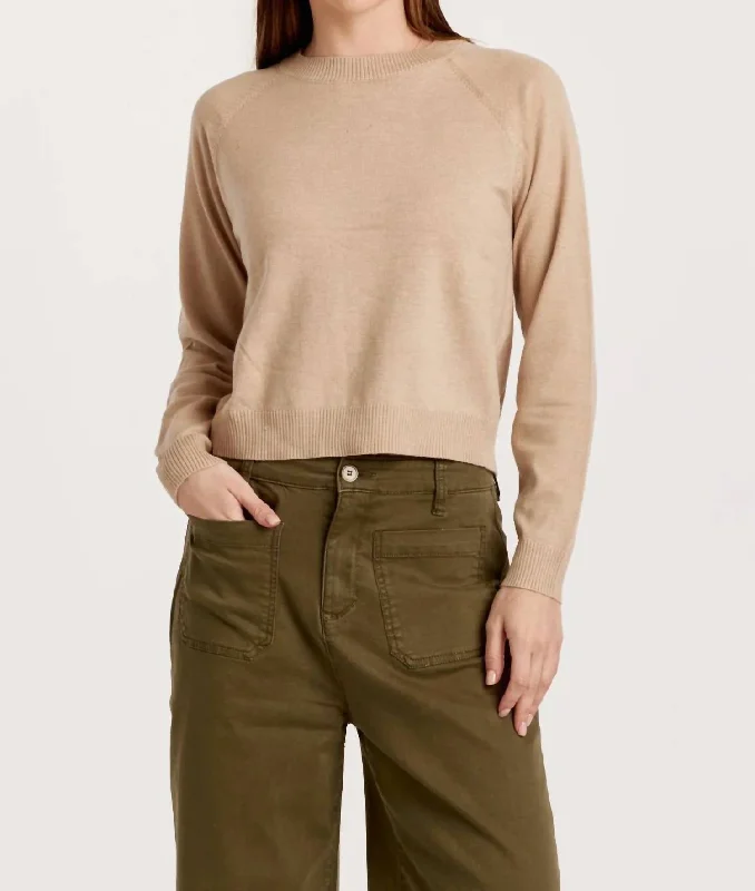 Maritza Raglan Sweater In BuckwheatMetallic Knit Tops