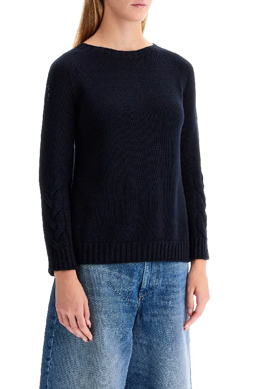 S Max Mara Cotton Cable Knit Sweater In 10 WordsMetallic Knit Tops