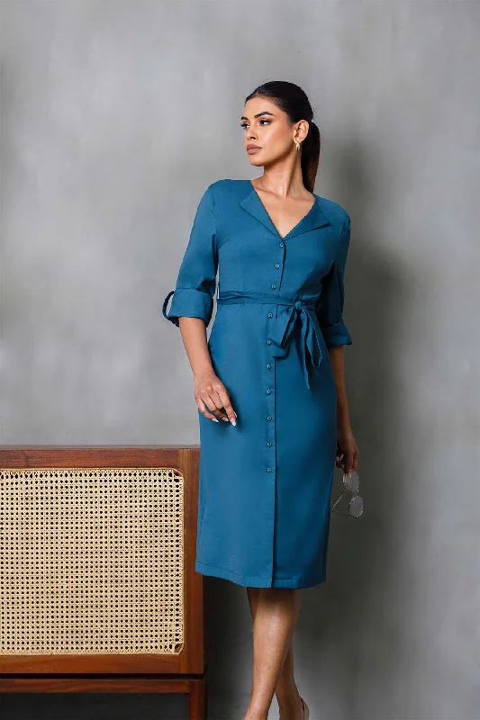 Sandstone Elegance Shirt Dress