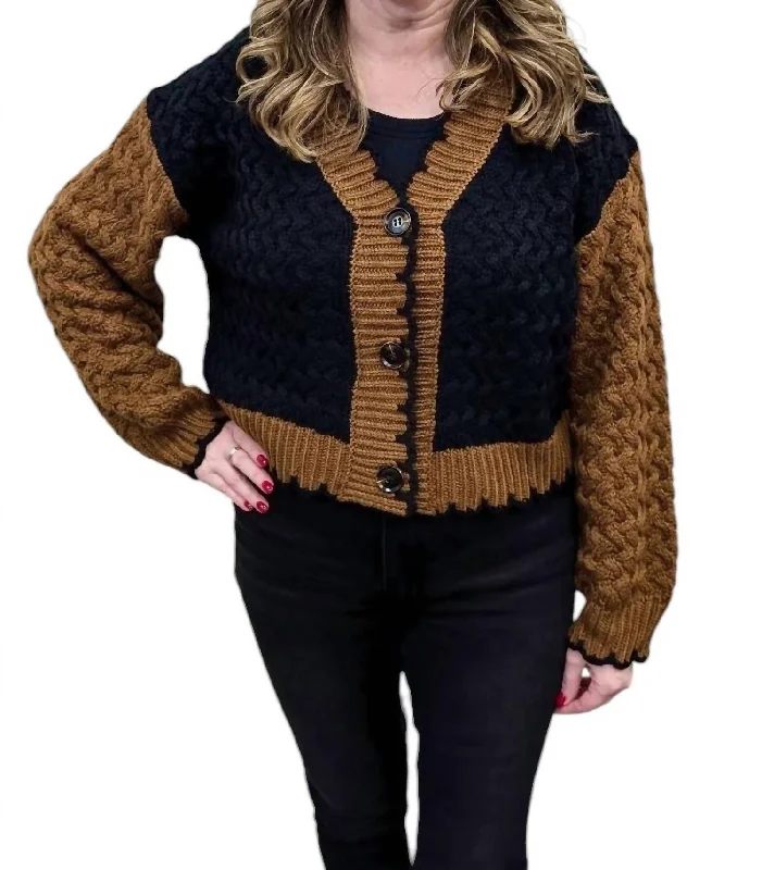 Eco-friendly cardiganBratten Cardigan In Camel/black