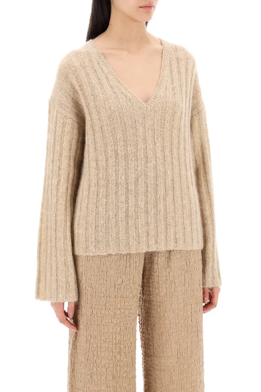 By Malene Birger Cimone Sweater In Flat-Ribbed KnitLongline Knit Tops