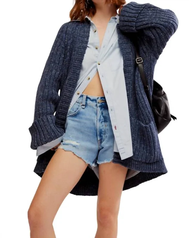 Asymmetric cardiganBlossom Cardigan In Big Dipper Blue