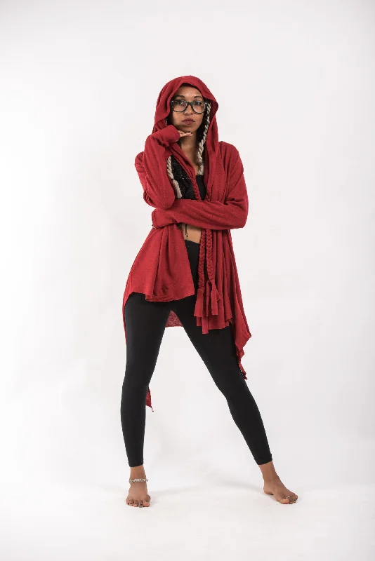 Waterproof cardiganHooded Cardigan in Red