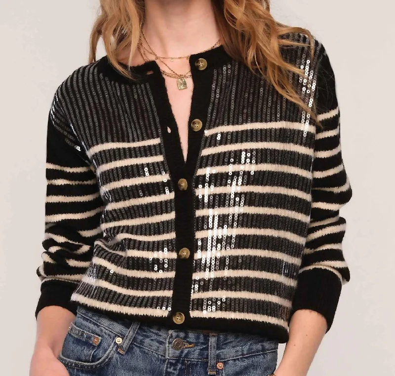 Striped cardiganBreanna Cardigan In Black