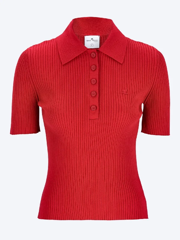 Signature rib knit poloBold polo shirt