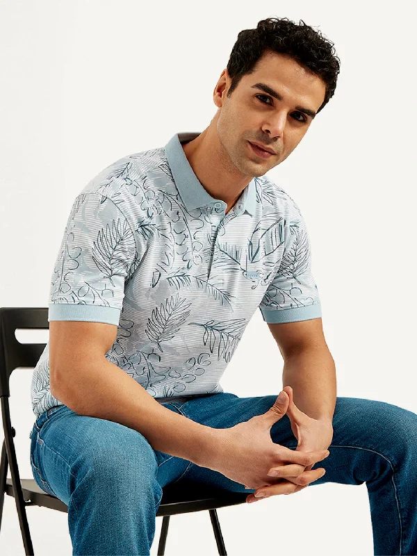 Men's Printed Slim Fit Polo T-ShirtEco-friendly polo shirt