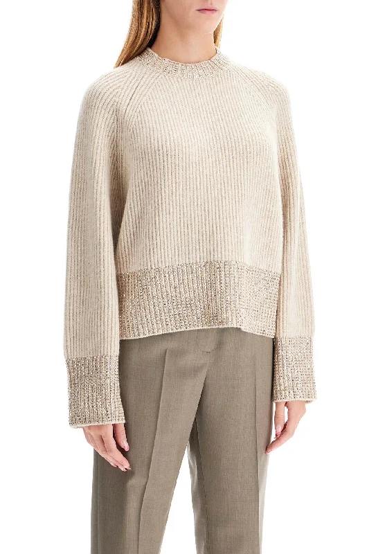 Golden Goose Boxy Sweater With CrystalsAngora Knit Tops