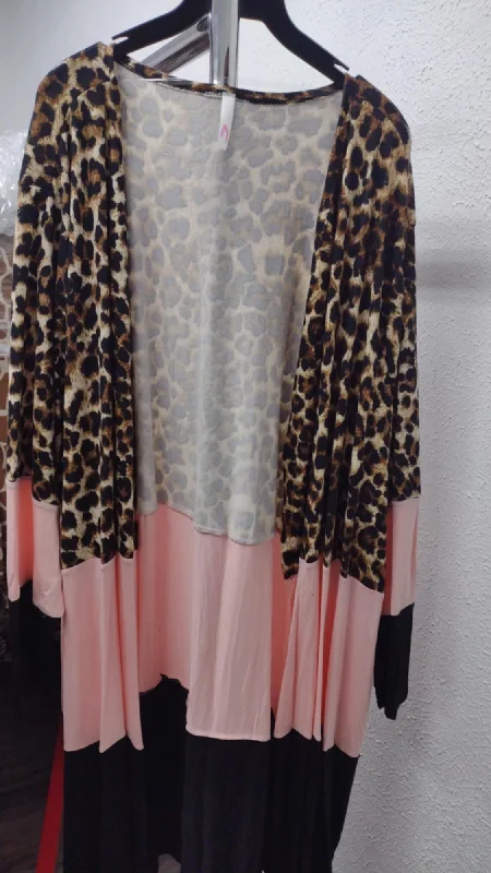 Tie-dye cardiganPSFU Leopard Pink Black Cardigan Cardi